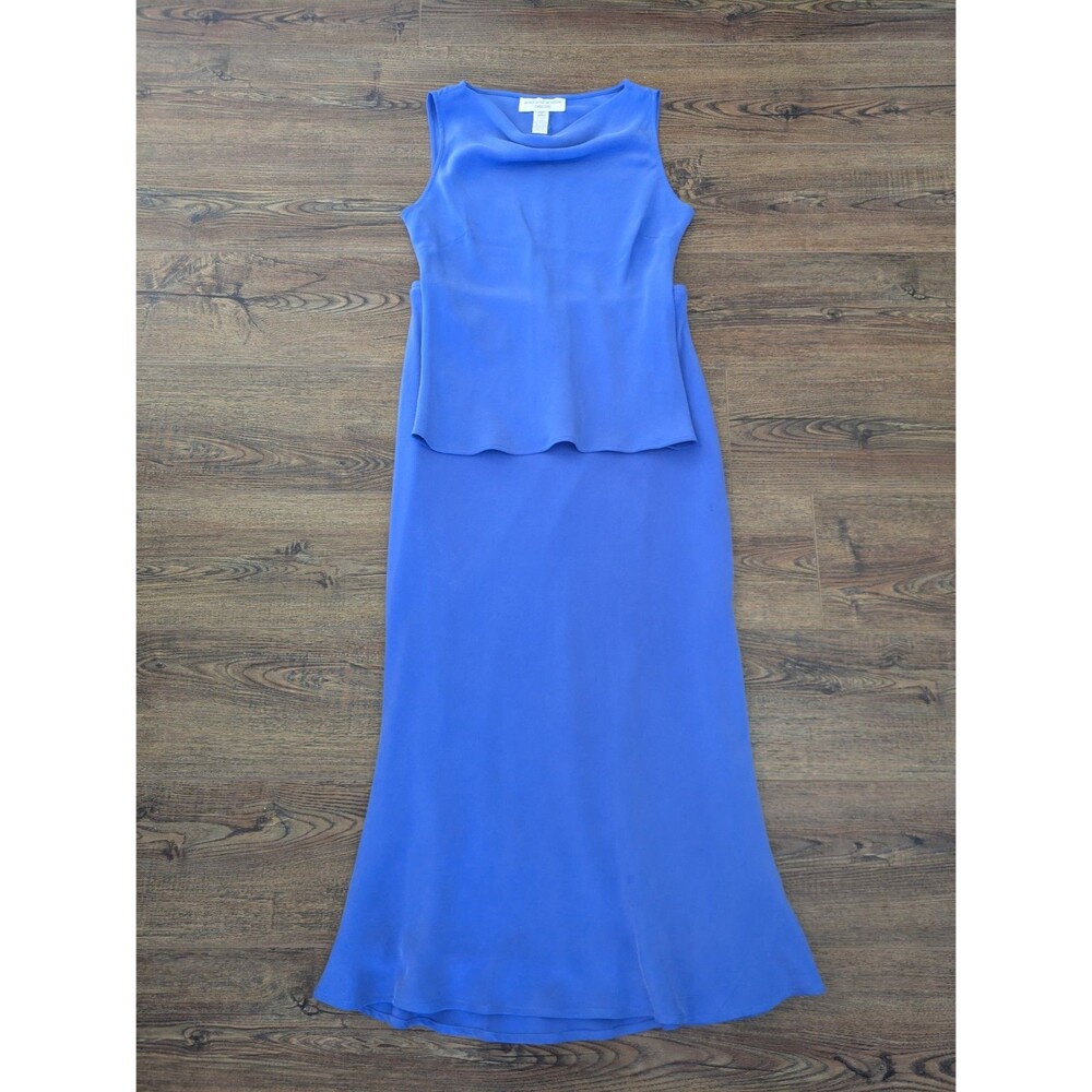 Jones New York 100% Silk Periwinkle Midi Skirt Set